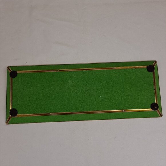 Rectangular Glass Vanity Tray Red Green White Floral Pattern & Gold Metal Trim - Picture 6 of 9